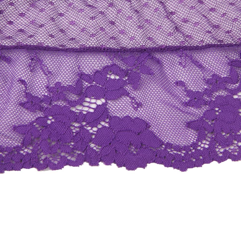 Purple High - Waist Lace Panty – Adjustable Straps & Cotton Gusset - TeaseFashion