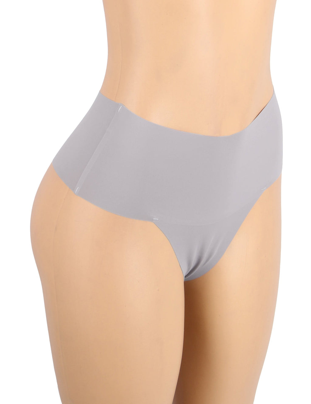 Purple Ice Silk High - Waist Seamless Thong – Trimmable Leg Opening - TeaseFashion