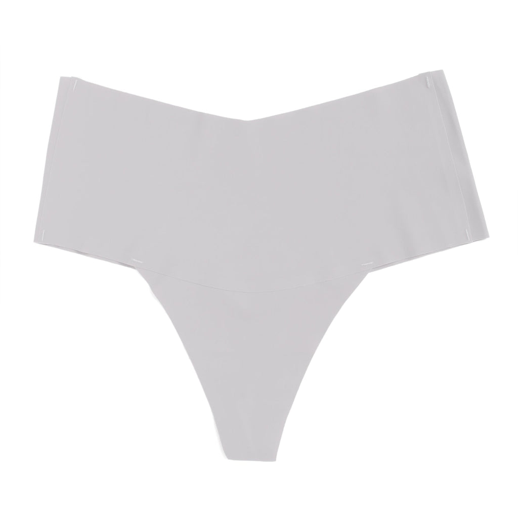 Purple Ice Silk High - Waist Seamless Thong – Trimmable Leg Opening - TeaseFashion