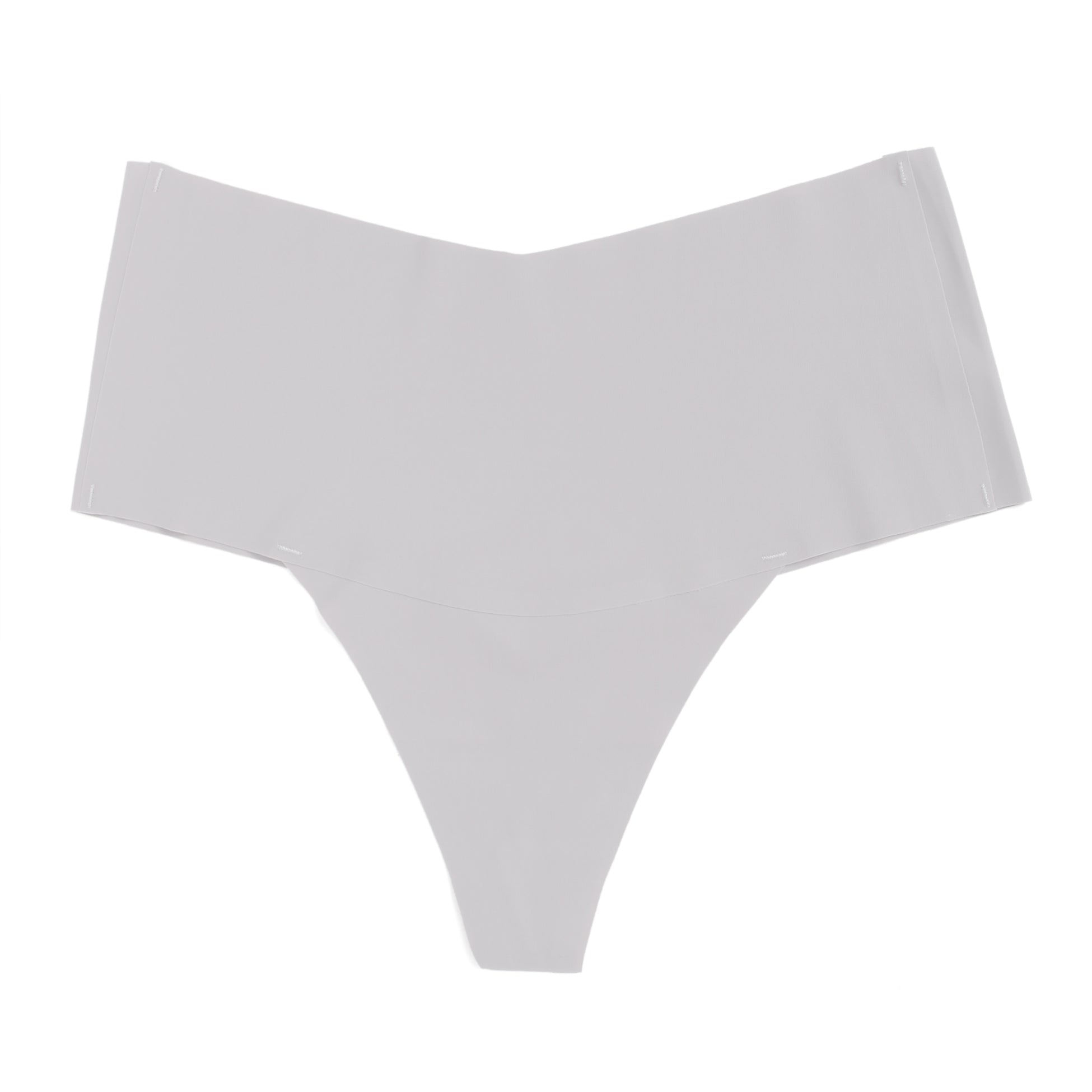 Purple Ice Silk High - Waist Seamless Thong – Trimmable Leg Opening - TeaseFashion