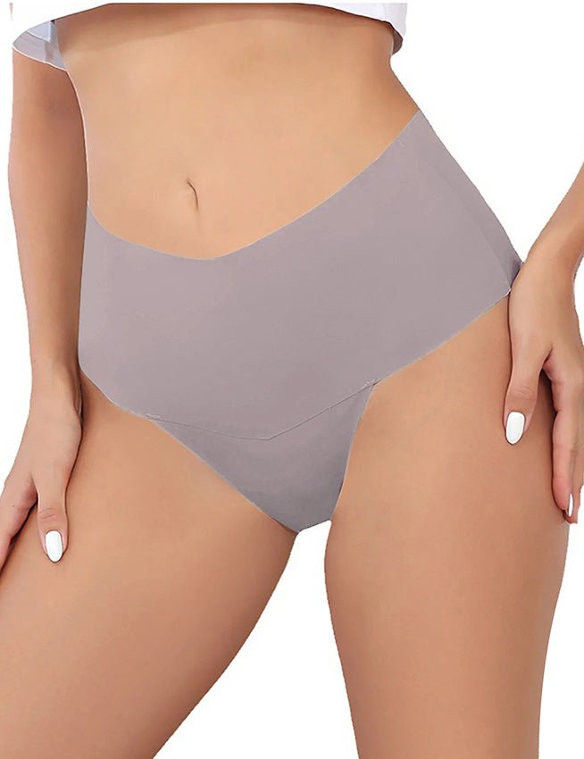 Purple Ice Silk High - Waist Seamless Thong – Trimmable Leg Opening - TeaseFashion