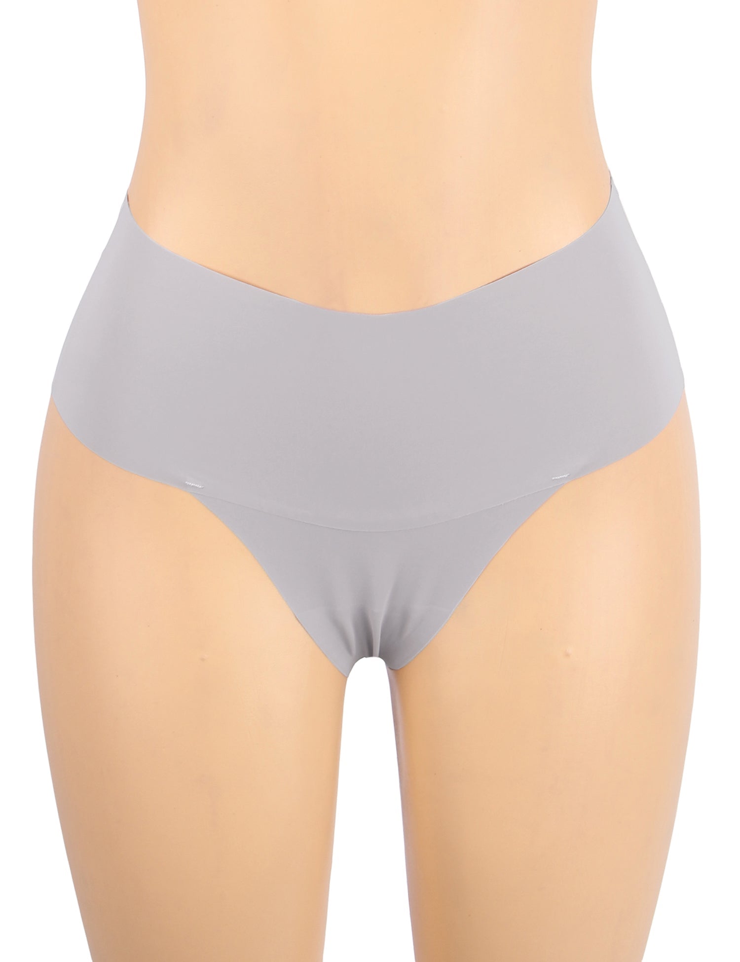 Purple Ice Silk High - Waist Seamless Thong – Trimmable Leg Opening - TeaseFashion