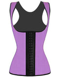 Purple Latex Waist Cincher Vest with 4 Steel Bones - TeaseFashion