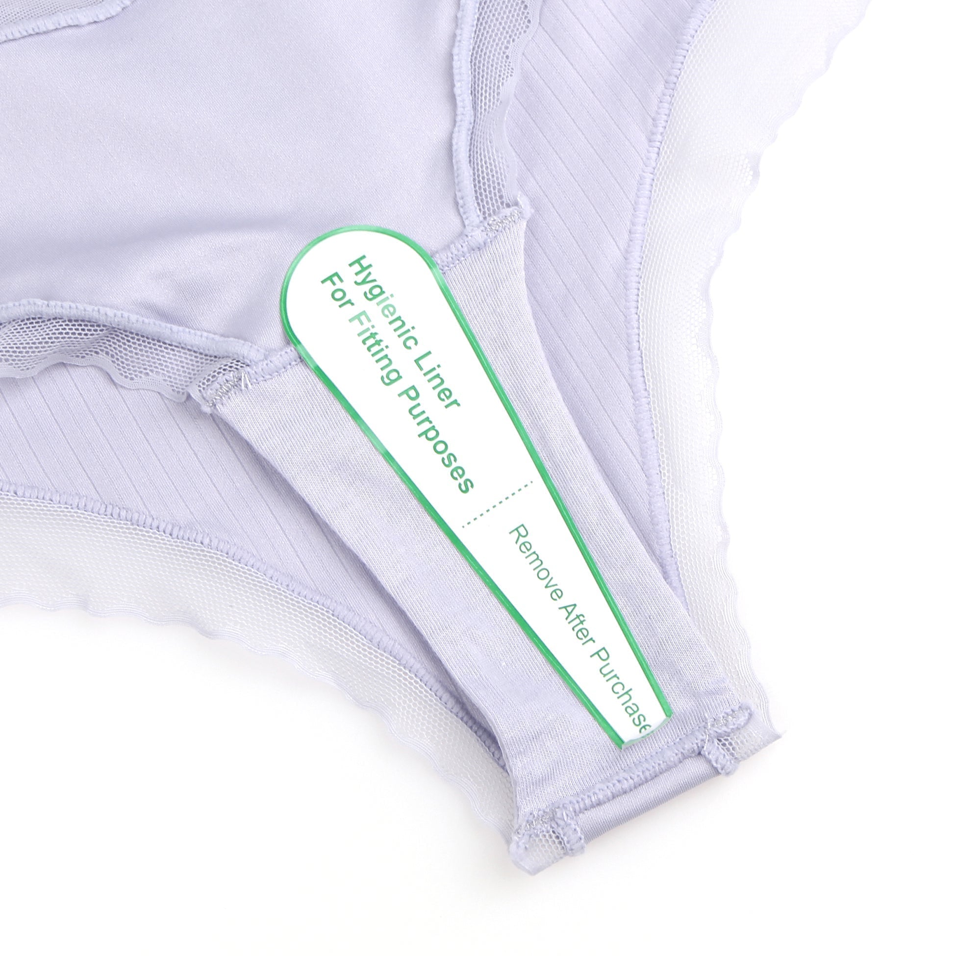 Purple Striped Brief with Mesh Front Panel & 3D Bow - TeaseFashion