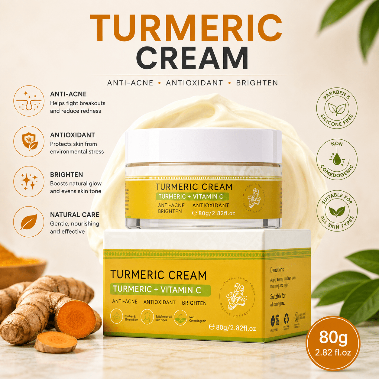 Radiance Face Cream TS Glow Ritual™ Turmeric + Vitamin C - TEASEFASHION
