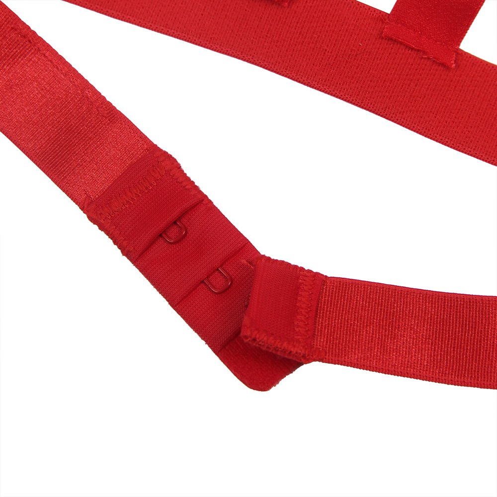 Red Hollow - Out Bow - Knot Bra Set – Hook Closure & Wristband - TeaseFashion