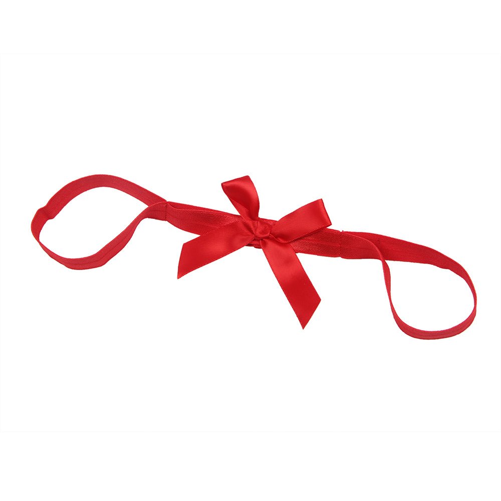 Red Hollow - Out Bow - Knot Bra Set – Hook Closure & Wristband - TeaseFashion