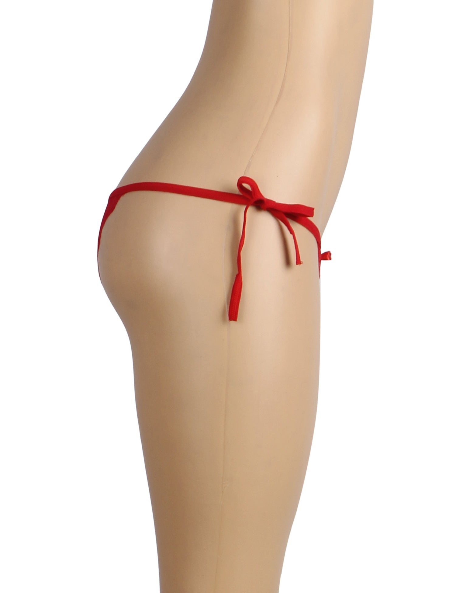 Red Lace Tie - Side Panty – Open Crotch, Adjustable Waist Ties & Bow Detail - TeaseFashion