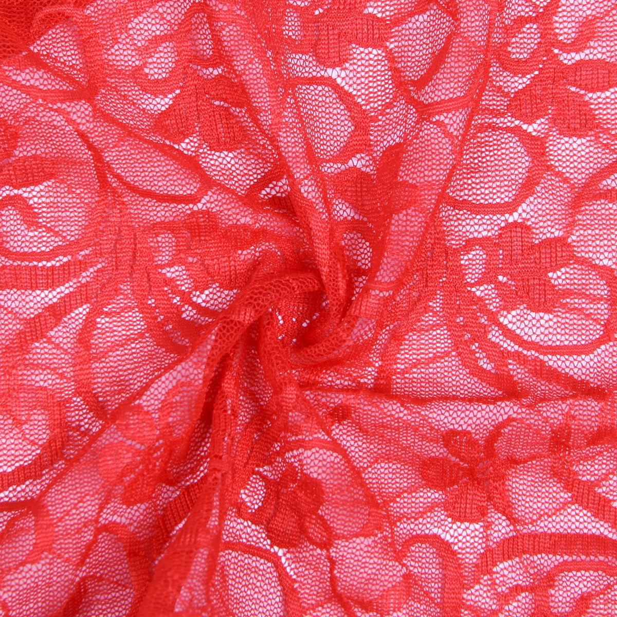 Red Lace Underwired Babydoll with Heart - Lace Side Slit & Adjustable Back Closure - TeaseFashion