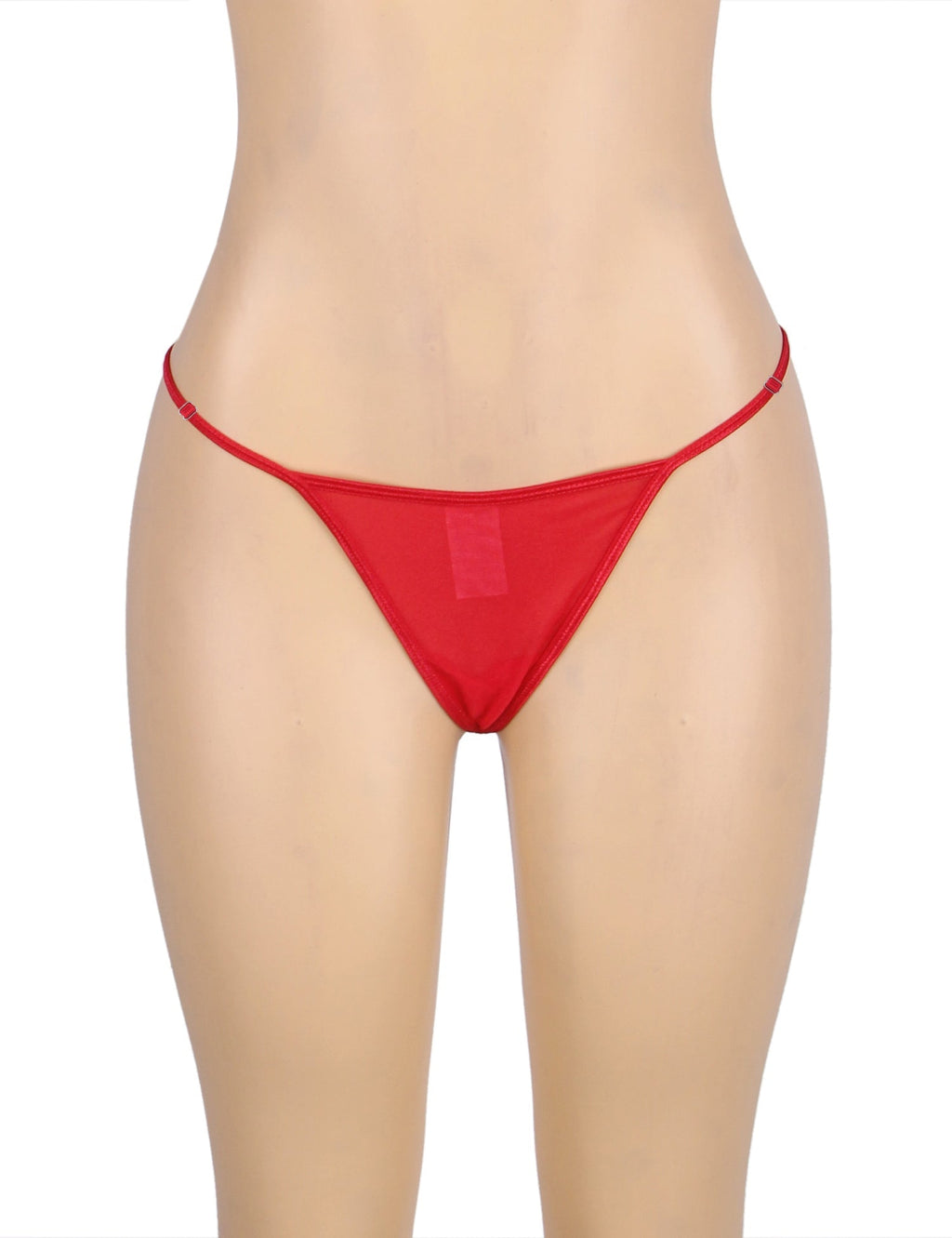 Red Mesh G - String with Diamond Chain Back Detail - TeaseFashion