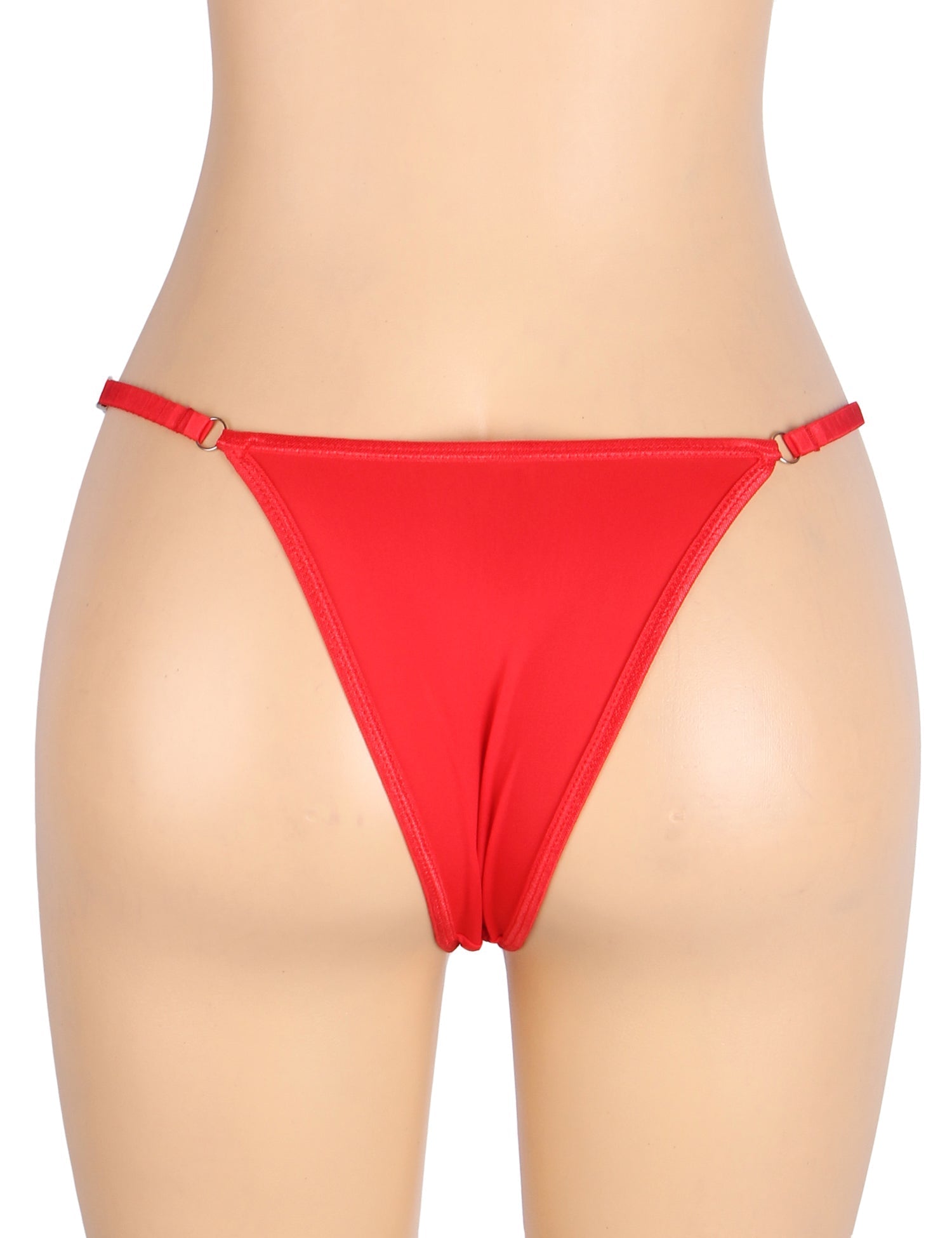 Red Rhinestone Letter Waistband T - Back Thong - TeaseFashion
