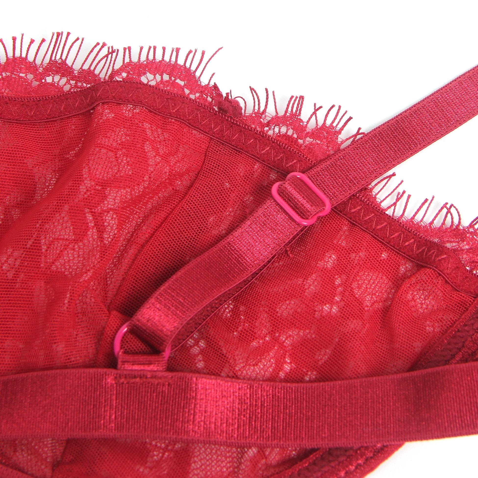 Red Sexy Lace Bra Set - TeaseFashion