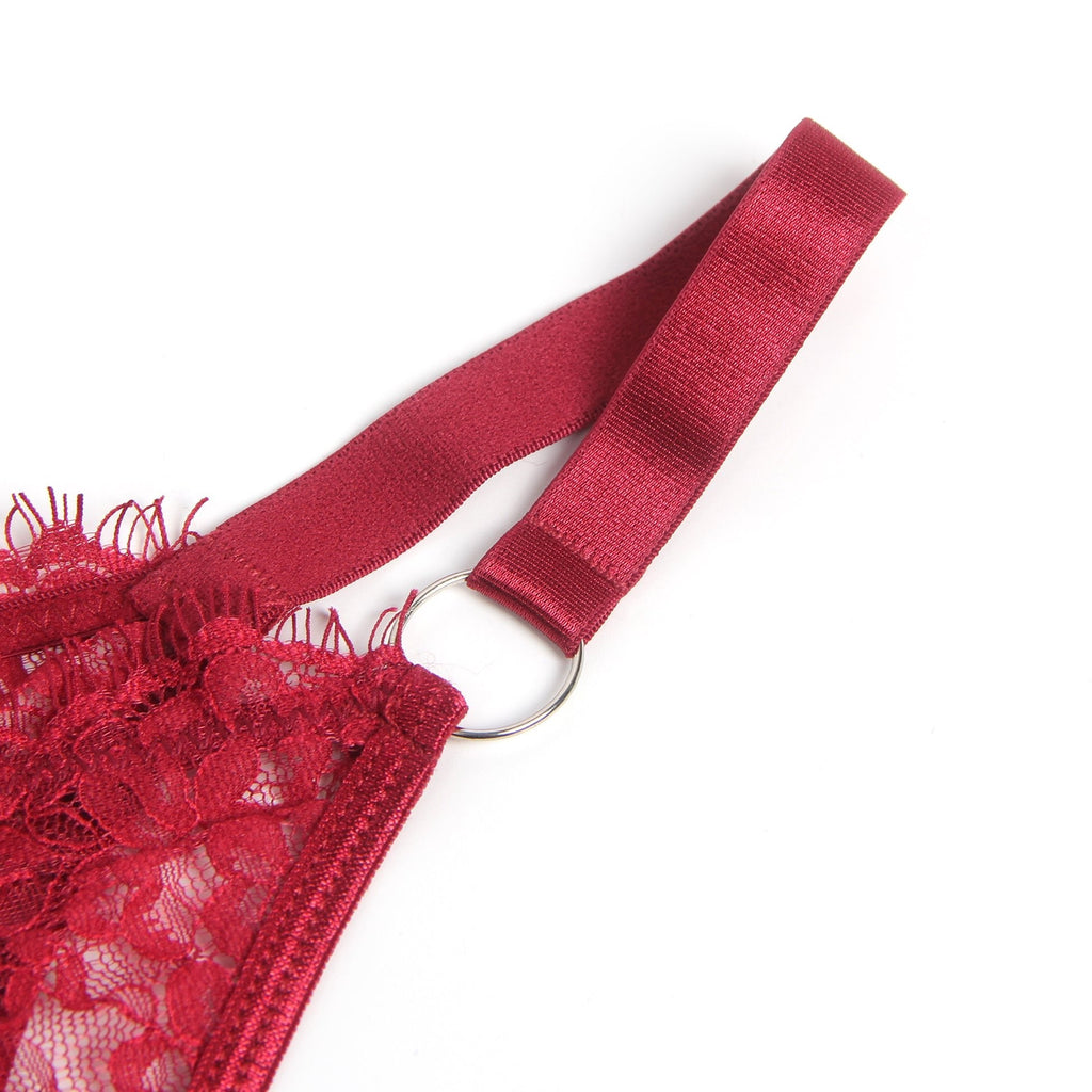Red Sexy Lace Bra Set - TeaseFashion