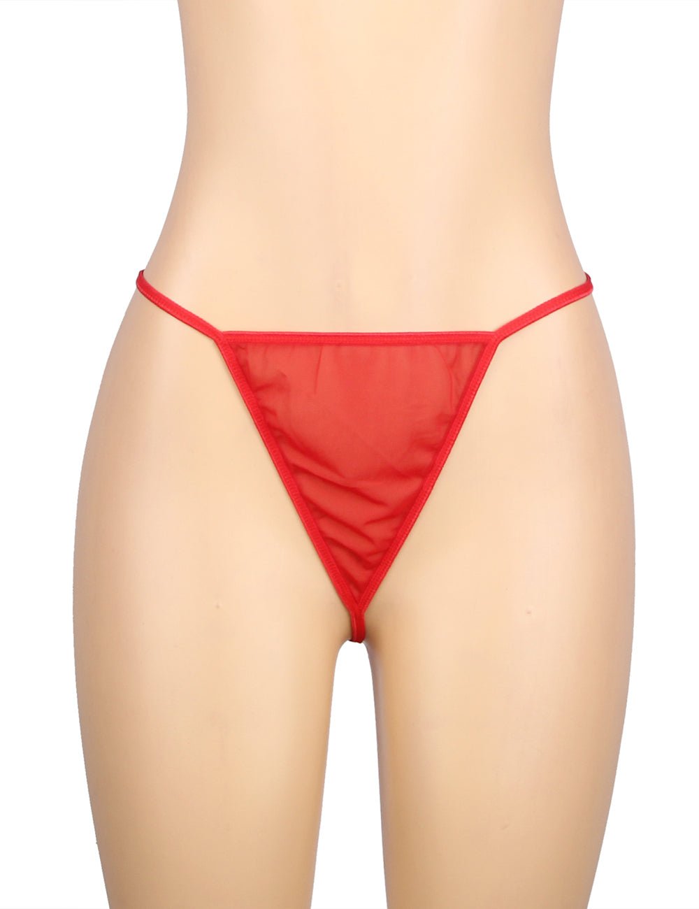 Red Sheer Mesh Sleepwear – Long Sleeves, Open Front & Waist Belt - TeaseFashion