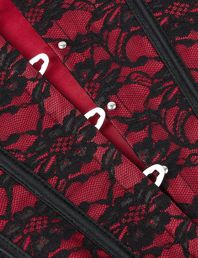 Red Sweetheart Bustier Corset – Soft Bones, Back Lacing & Panties - TeaseFashion