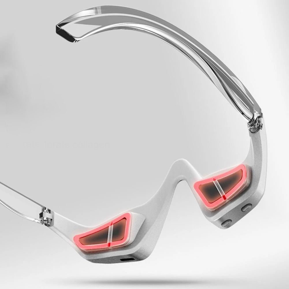Reducing Dark Circles Eye Pods Massage Red Light Therapy Glasses Under Eye Massager for Puffiness Eye Bags with Microcurrent - TEASEFASHION