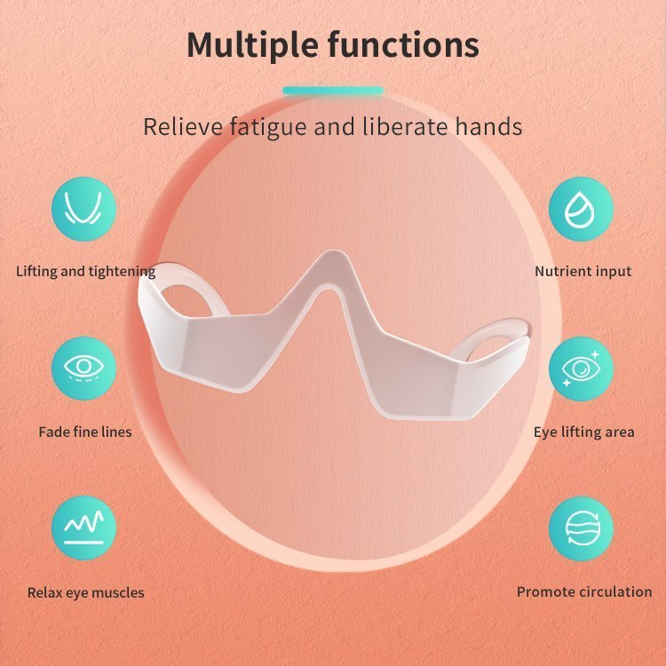 Reducing Dark Circles Eye Pods Massage Red Light Therapy Glasses Under Eye Massager for Puffiness Eye Bags with Microcurrent - TEASEFASHION