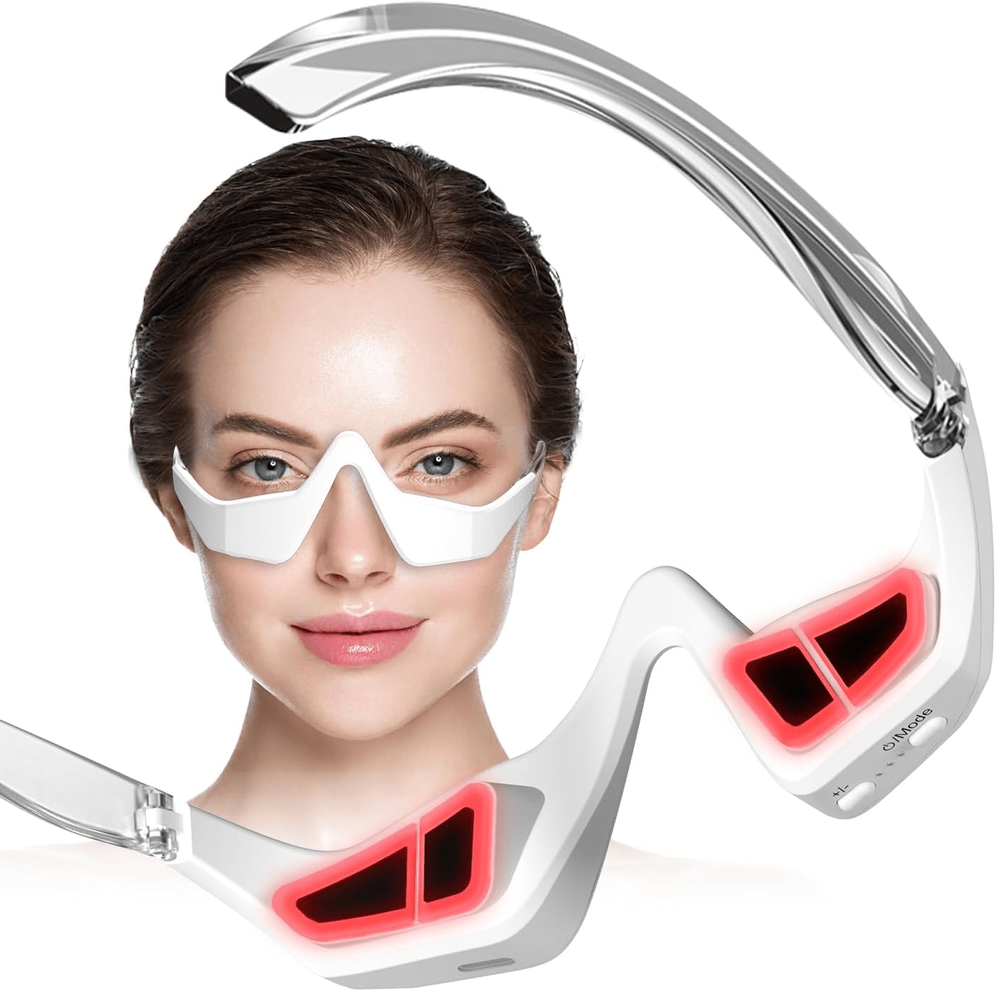 Reducing Dark Circles Eye Pods Massage Red Light Therapy Glasses Under Eye Massager for Puffiness Eye Bags with Microcurrent - TEASEFASHION