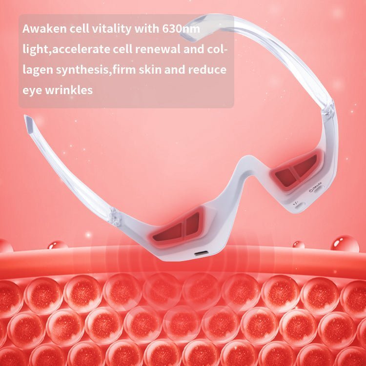 Reducing Dark Circles Eye Pods Massage Red Light Therapy Glasses Under Eye Massager for Puffiness Eye Bags with Microcurrent - TEASEFASHION