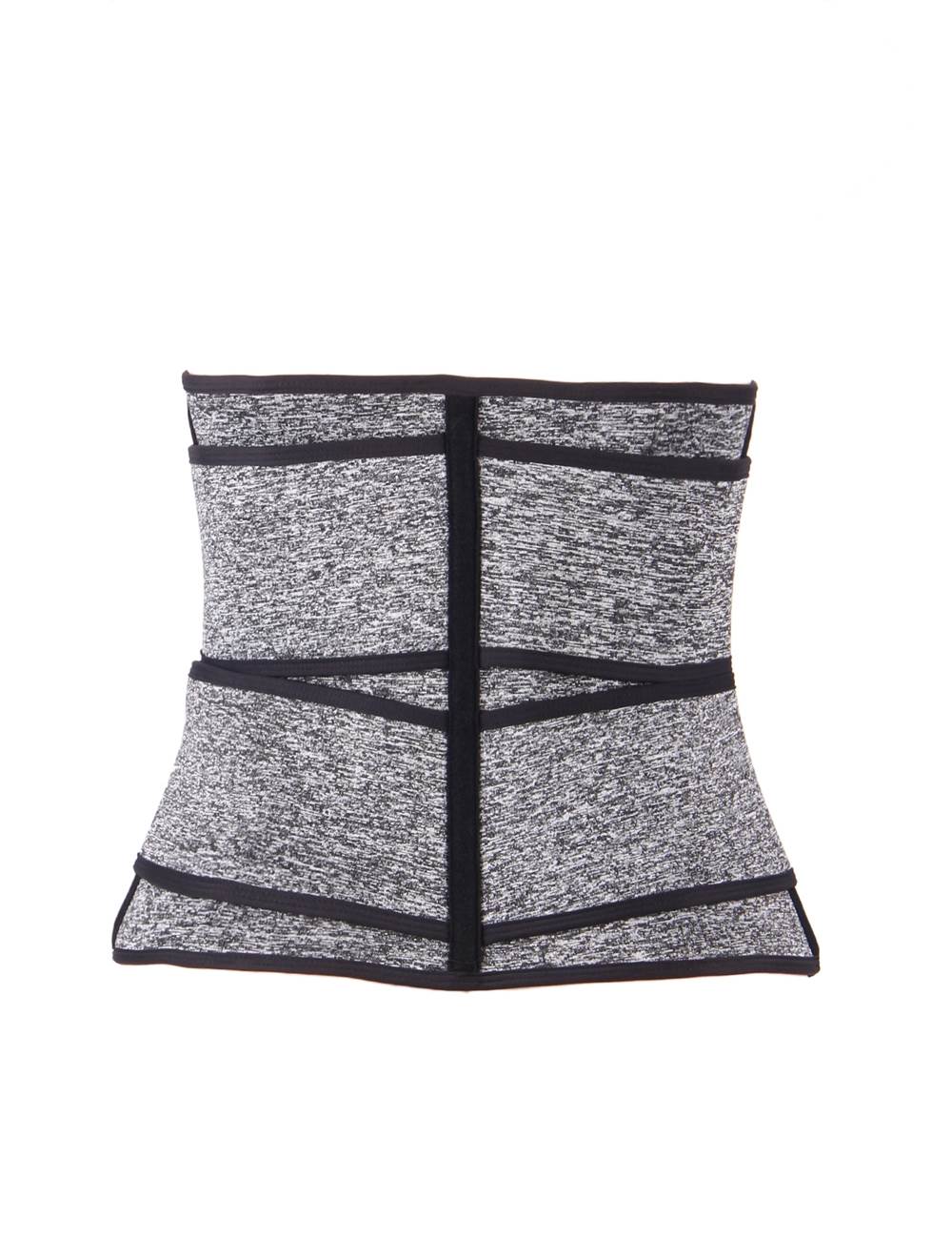 Silver & Black Neoprene Waist Trainer – 15 Steel Bones - TeaseFashion