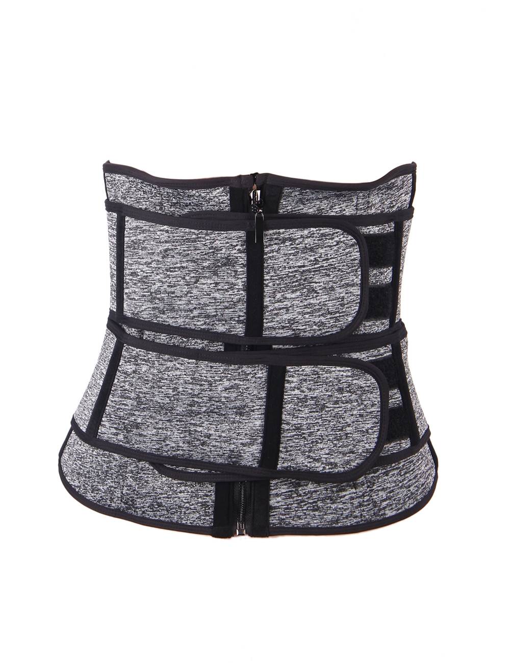 Silver & Black Neoprene Waist Trainer – 15 Steel Bones - TeaseFashion