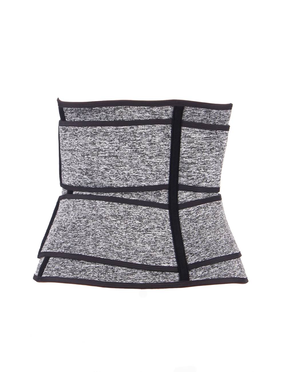 Silver & Black Neoprene Waist Trainer – Hook & Eye, 15 Bones - TeaseFashion