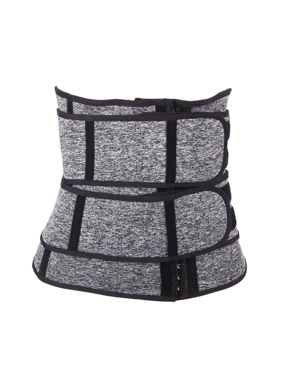 Silver & Black Neoprene Waist Trainer – Hook & Eye, 15 Bones - TeaseFashion