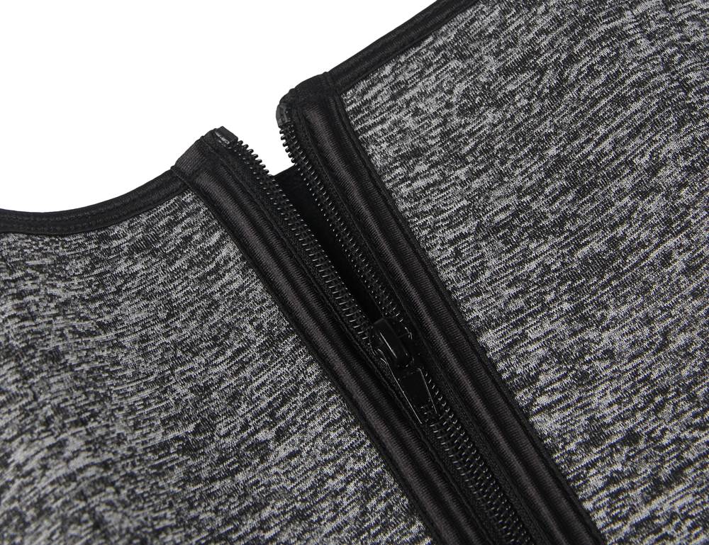 Silver & Black Neoprene Waist Trainer – Single Belt, 9 Bones - TeaseFashion