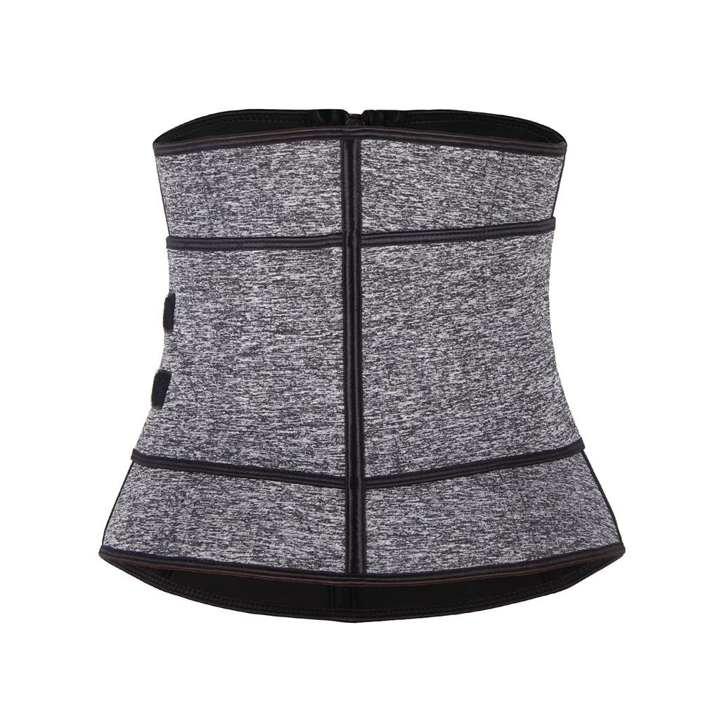 Silver & Black Neoprene Waist Trainer – Single Belt, 9 Bones - TeaseFashion