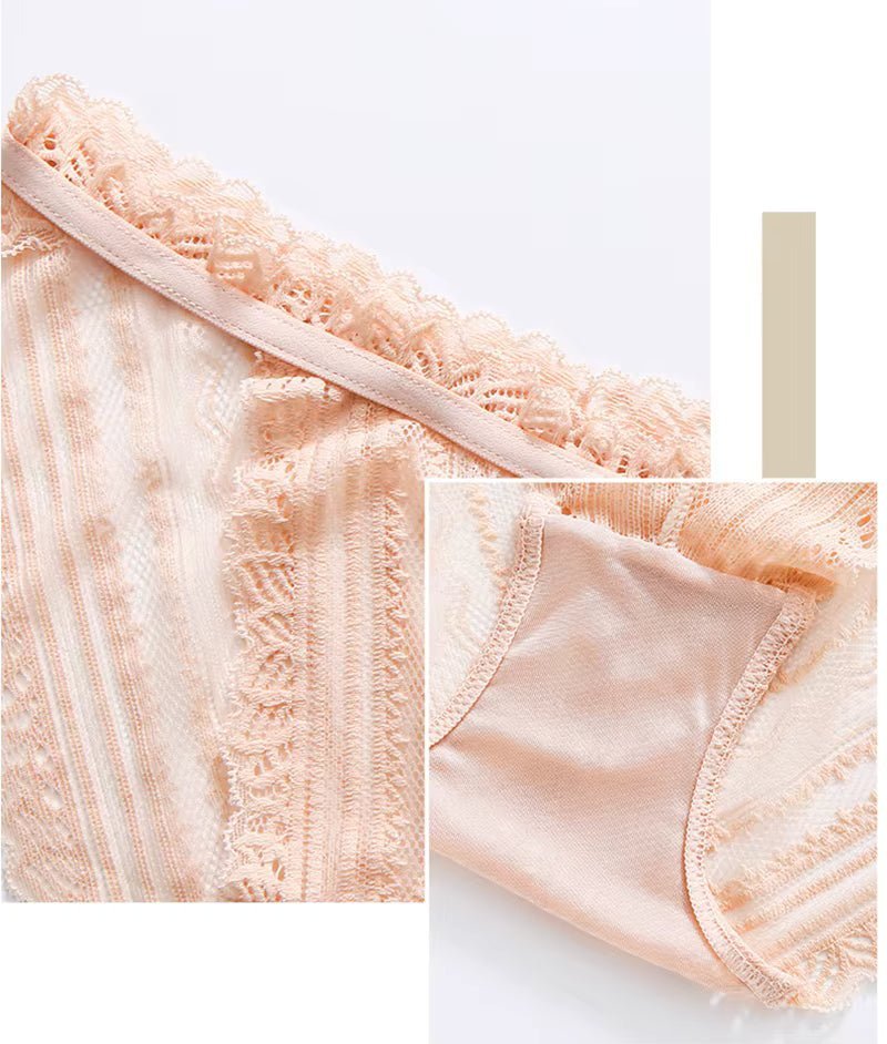Skin Low Waist Transparent Hollow Out Seamless Underwear - TEASEFASHION