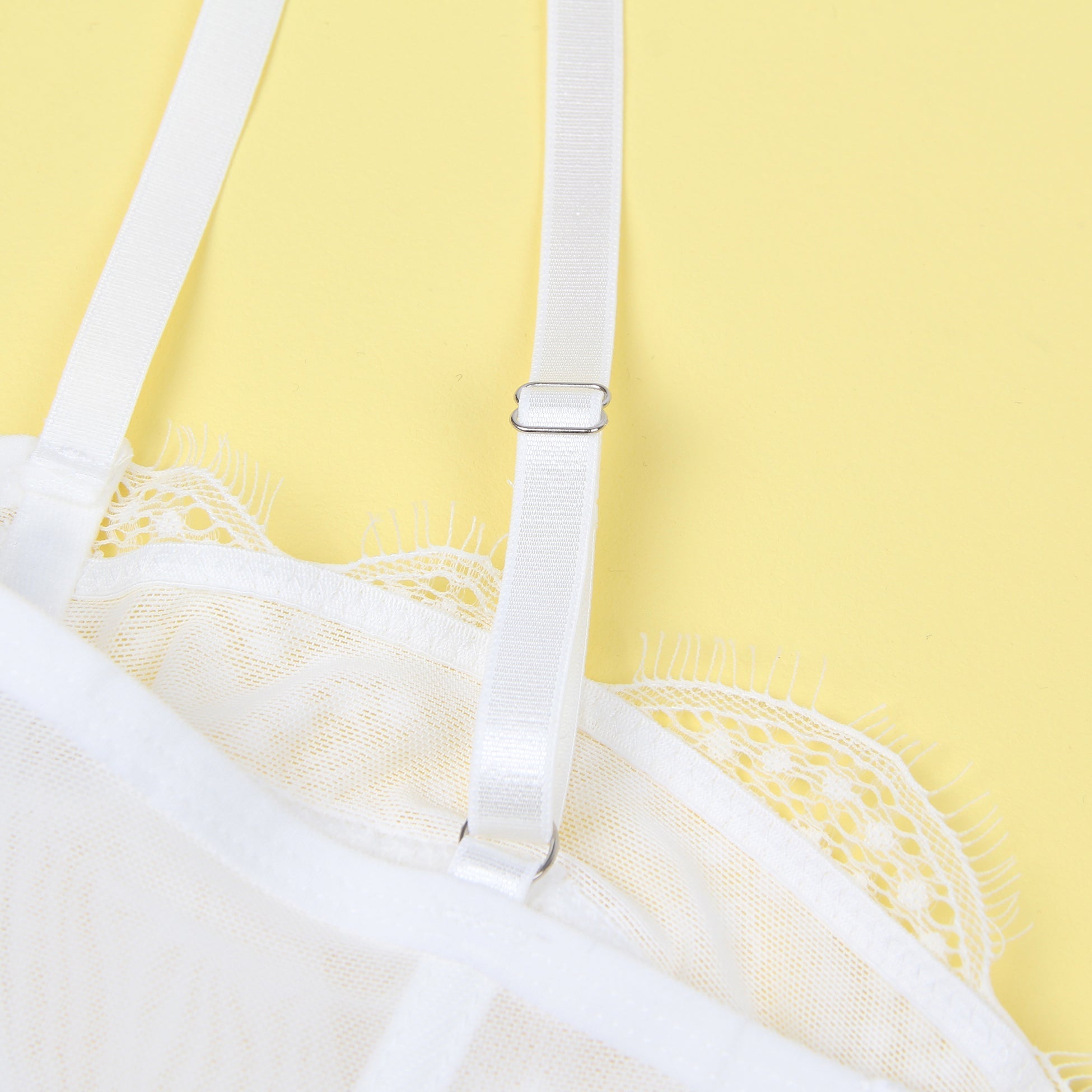 White 9 Bones Sexy Lace Suspender Corset Bra Top - TeaseFashion