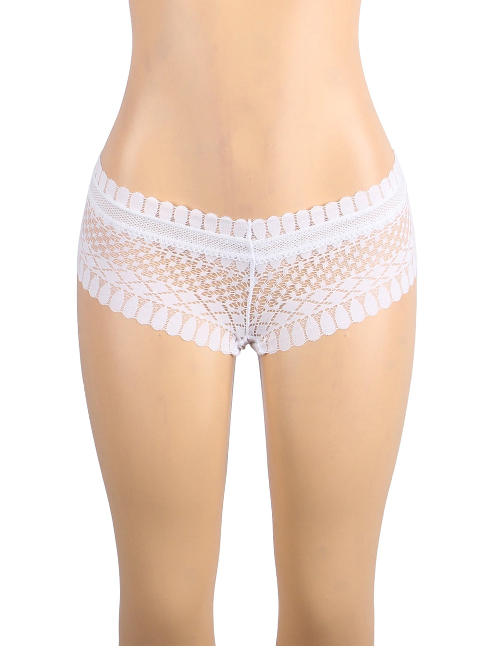 White Feather Lace Panty – Nylon Lace with Cotton Lining - TeaseFashion