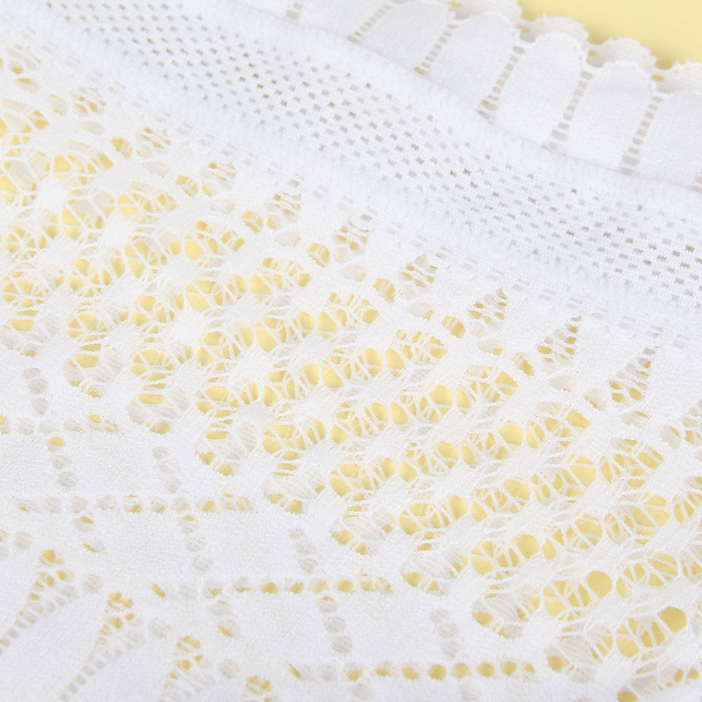 White Feather Lace Panty – Nylon Lace with Cotton Lining - TeaseFashion