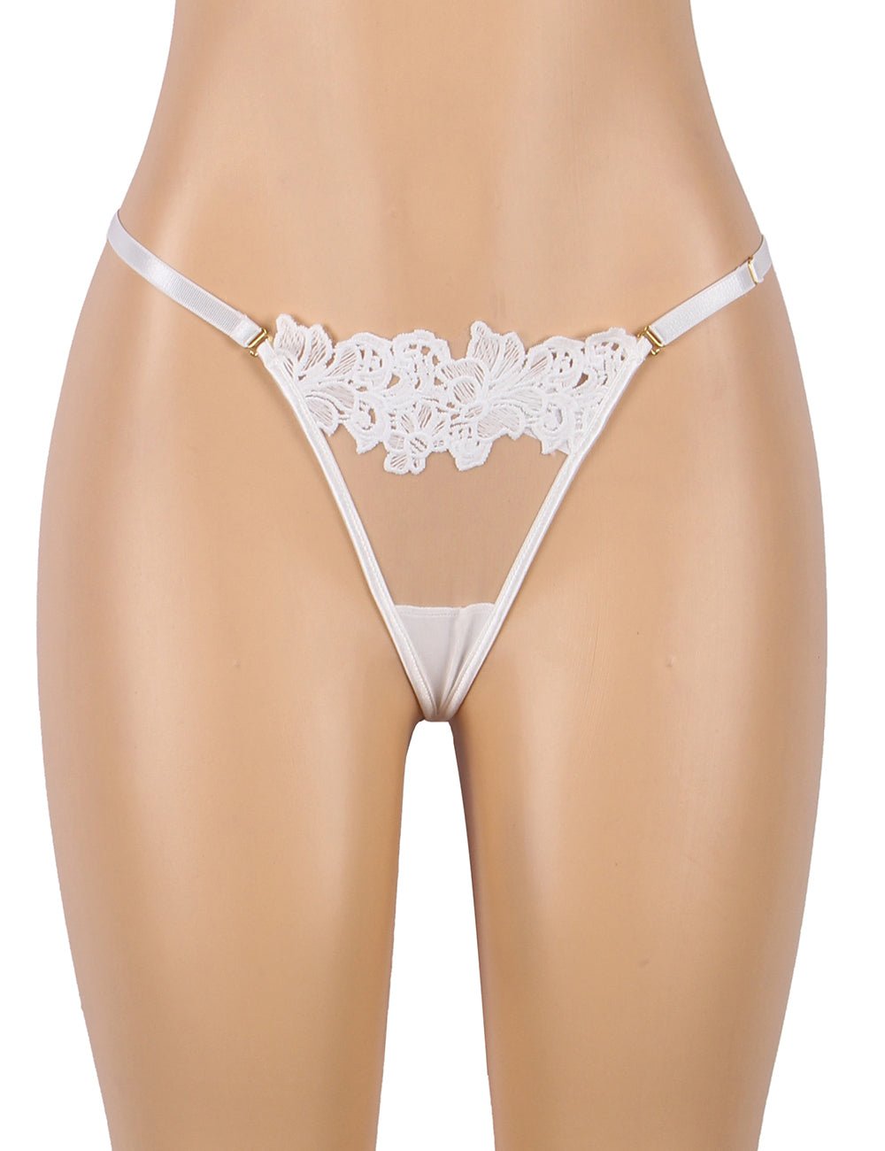 White Floral Mesh Embroidery Bra Garter Set – Underwire & Suspender - TeaseFashion