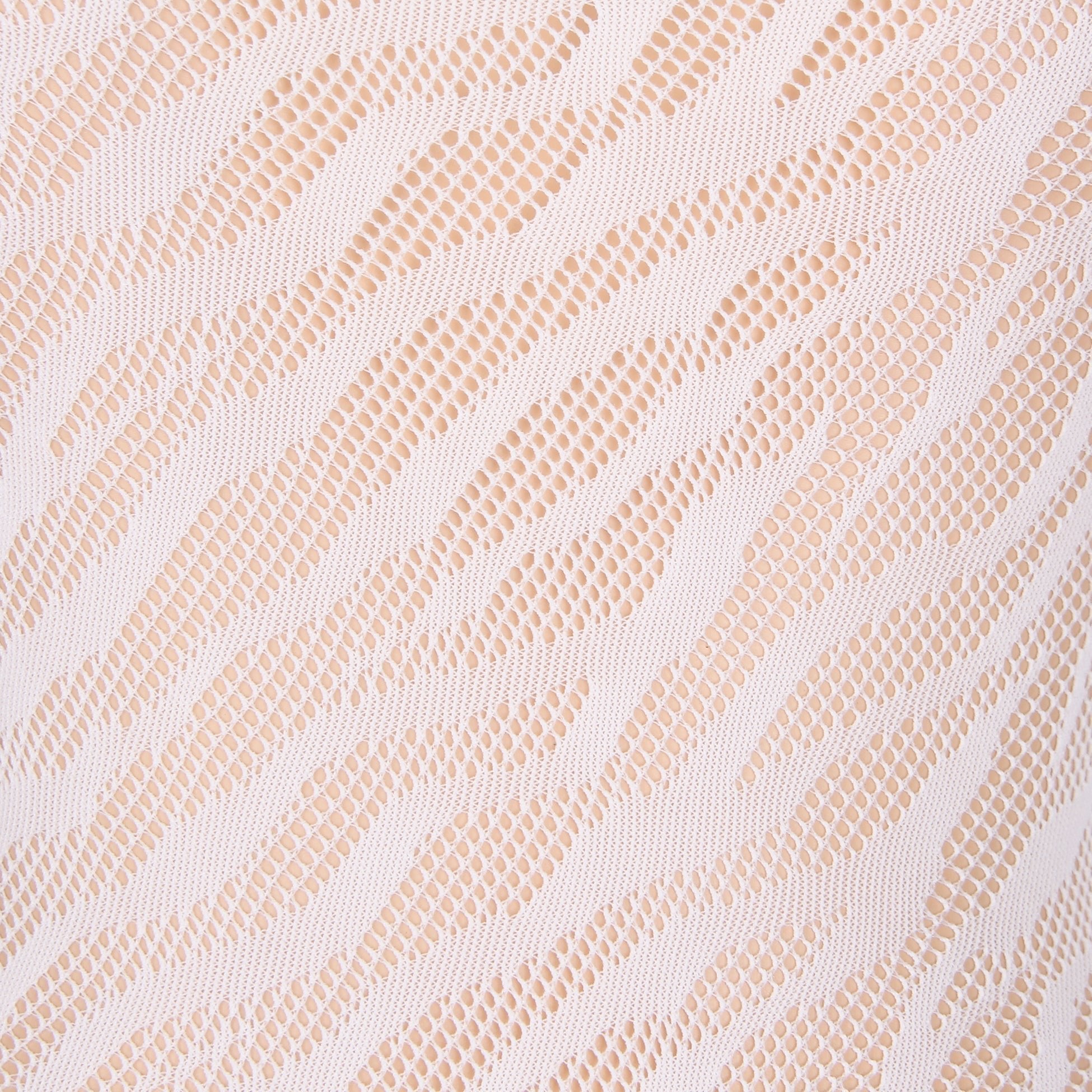White Glow - in - the - Dark Zebra Jacquard Open - Chest High - Split Bodysuit - TeaseFashion