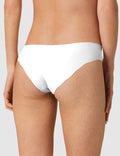 White Ice Silk Seamless Thong – Wavy Lace Hip Detail & Trimmable Leg Opening - TeaseFashion