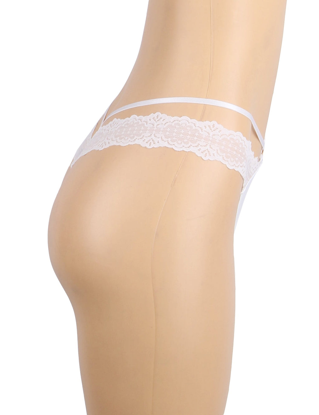 White Lace Ice Silk Sexy Seamless Panty - TeaseFashion