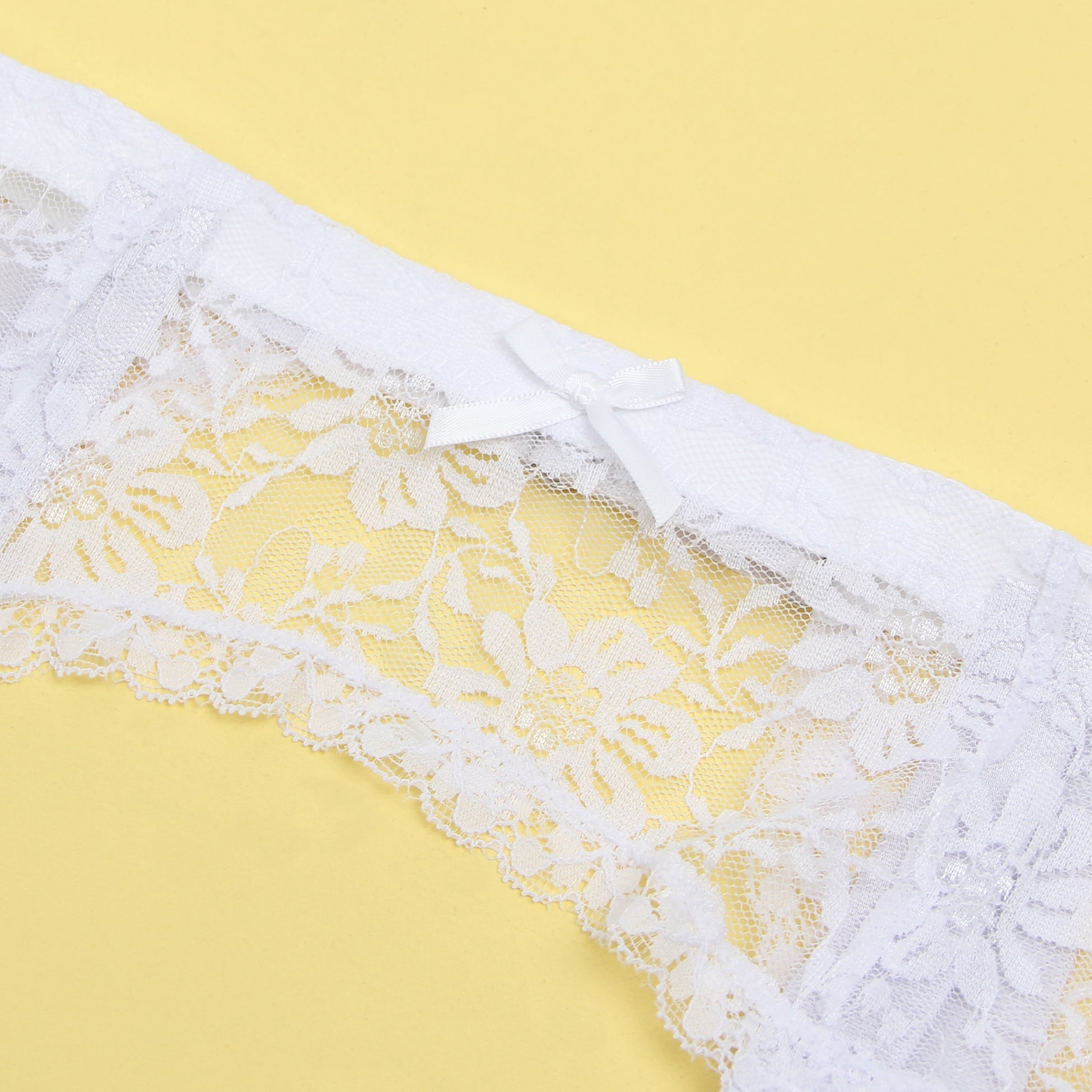 White Lace Mesh Garter Belt Set with 9 - Buckle Waist & Steel Fittings - TeaseFashion