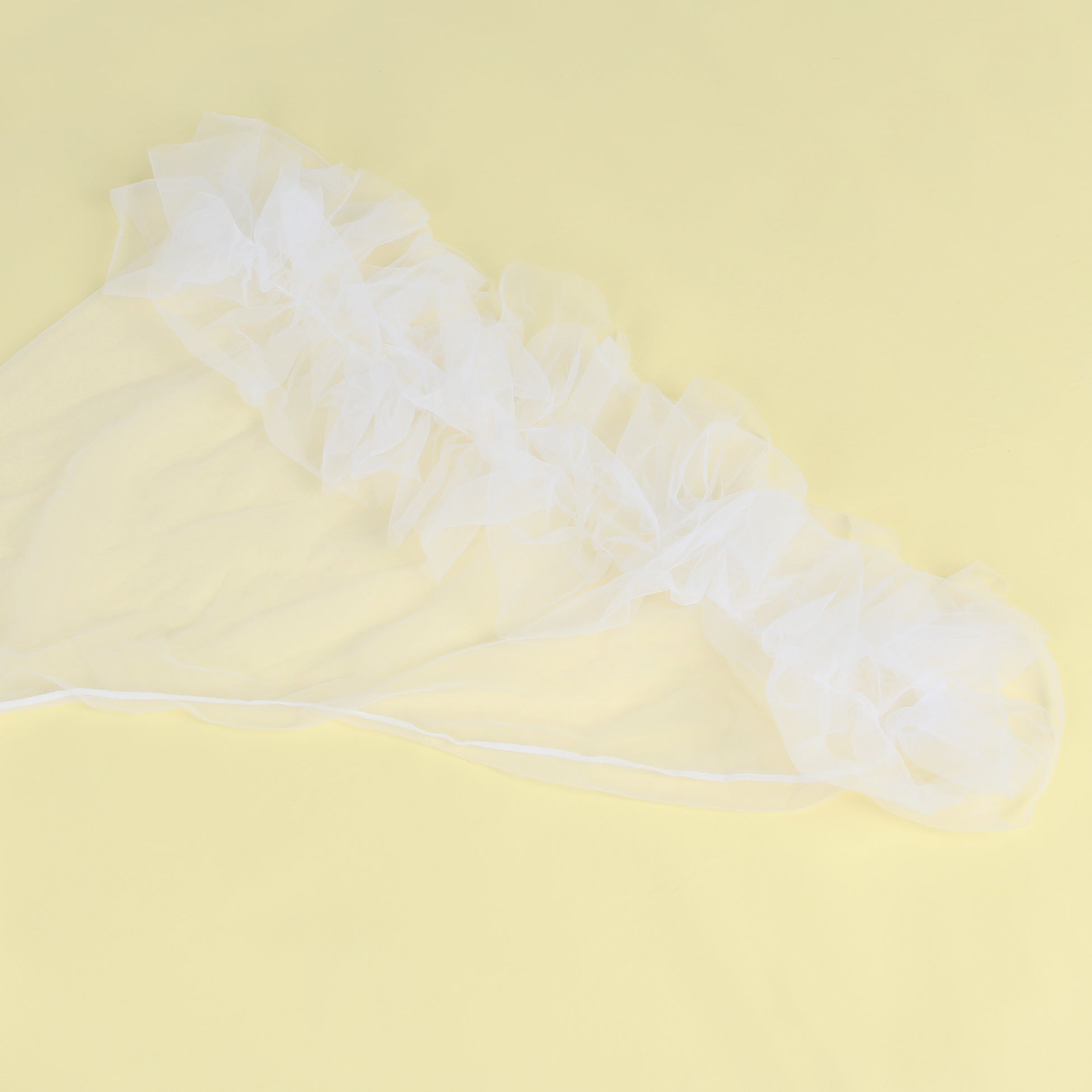 White Milan Mesh Robe – Ruffled Trumpet Sleeves, Lace Trim, Open Front & Belt - TeaseFashion