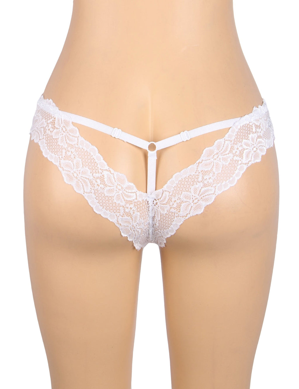 White Milk Silk Panty – Lace & Hollow - Out Back with Cotton Lining - TeaseFashion