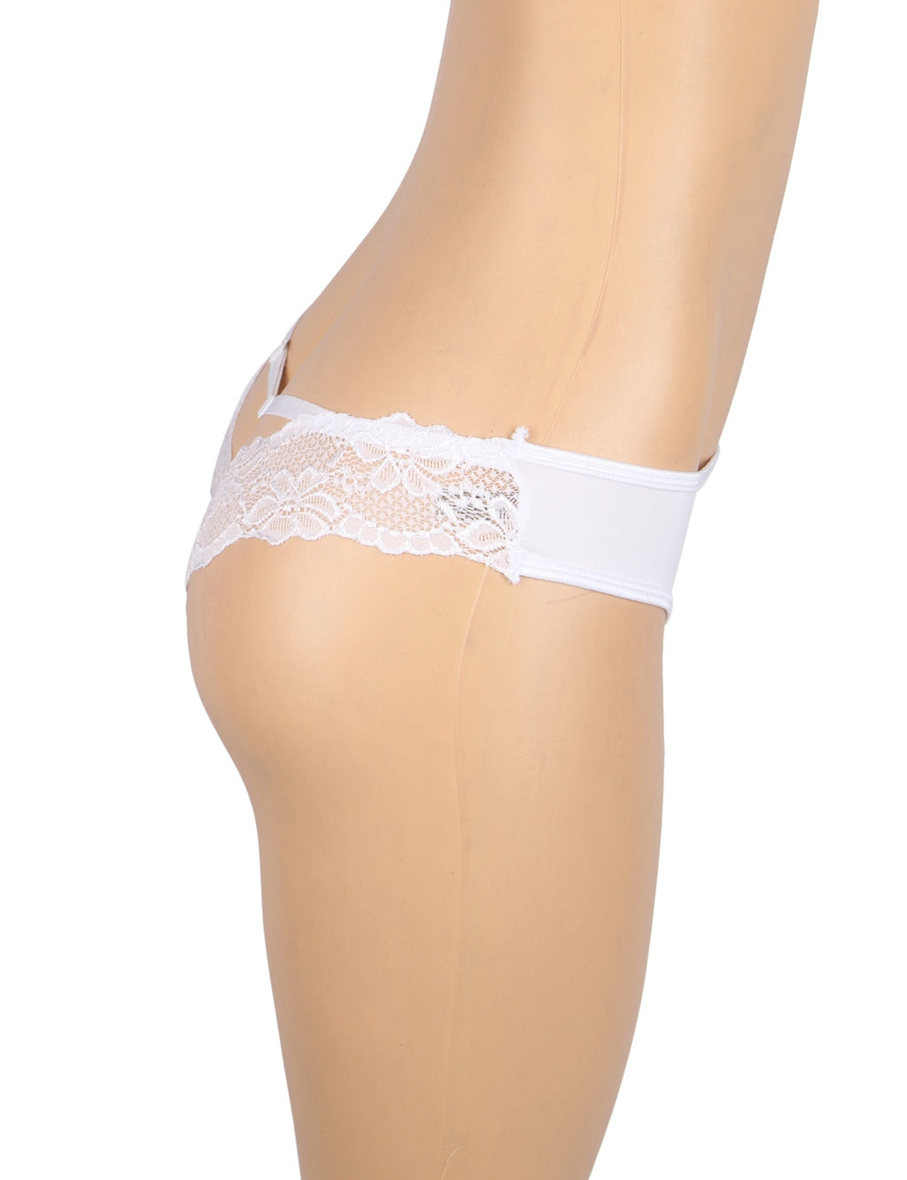 White Milk Silk Panty – Lace & Hollow - Out Back with Cotton Lining - TeaseFashion