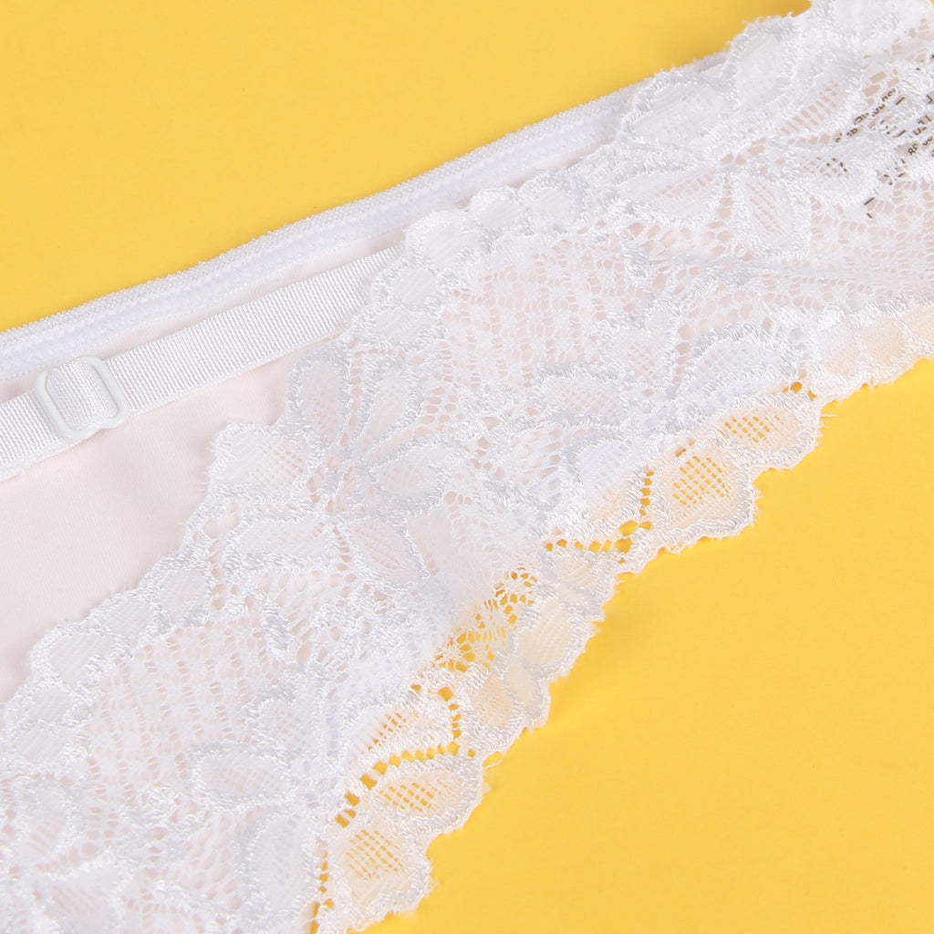 White Milk Silk Panty – Lace & Hollow - Out Back with Cotton Lining - TeaseFashion