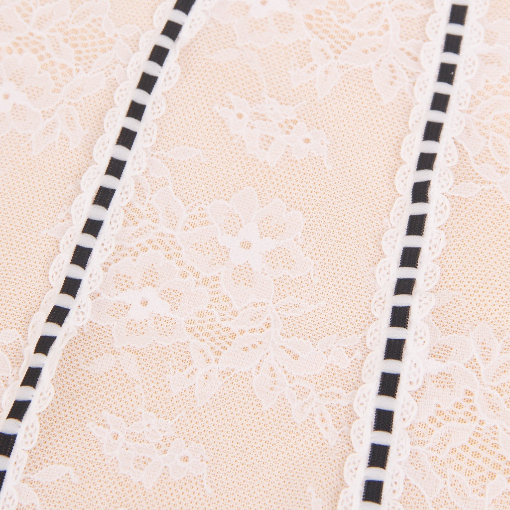 White Sexy Lace Ruffled Suspender Nightdress - TeaseFashion