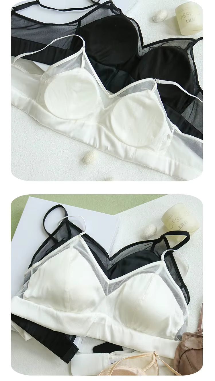 White Silk Lingerie Bra - TeaseFashion