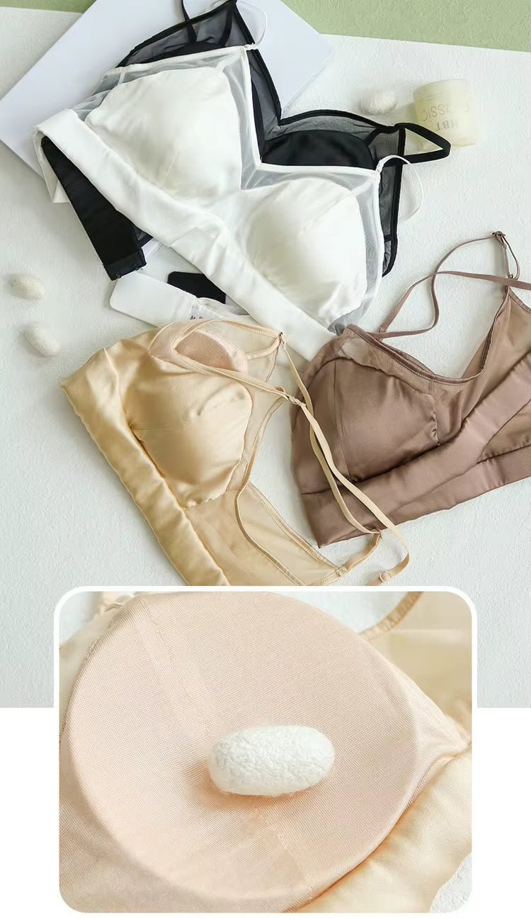 White Silk Lingerie Bra - TeaseFashion