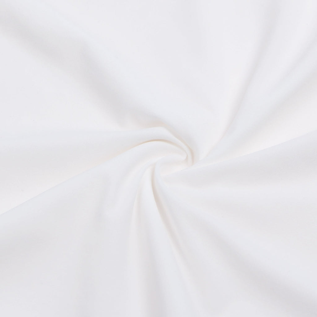 White Sleeveless Bodysuit – Brushed Nylon, Round Neck & Snap Crotch - TeaseFashion