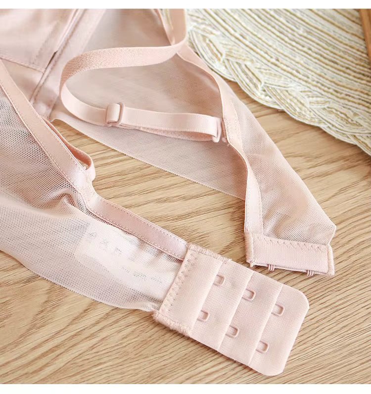 White Stretch Lingerie Steel Ring Comfortable Silk Underwear Bra - TeaseFashion