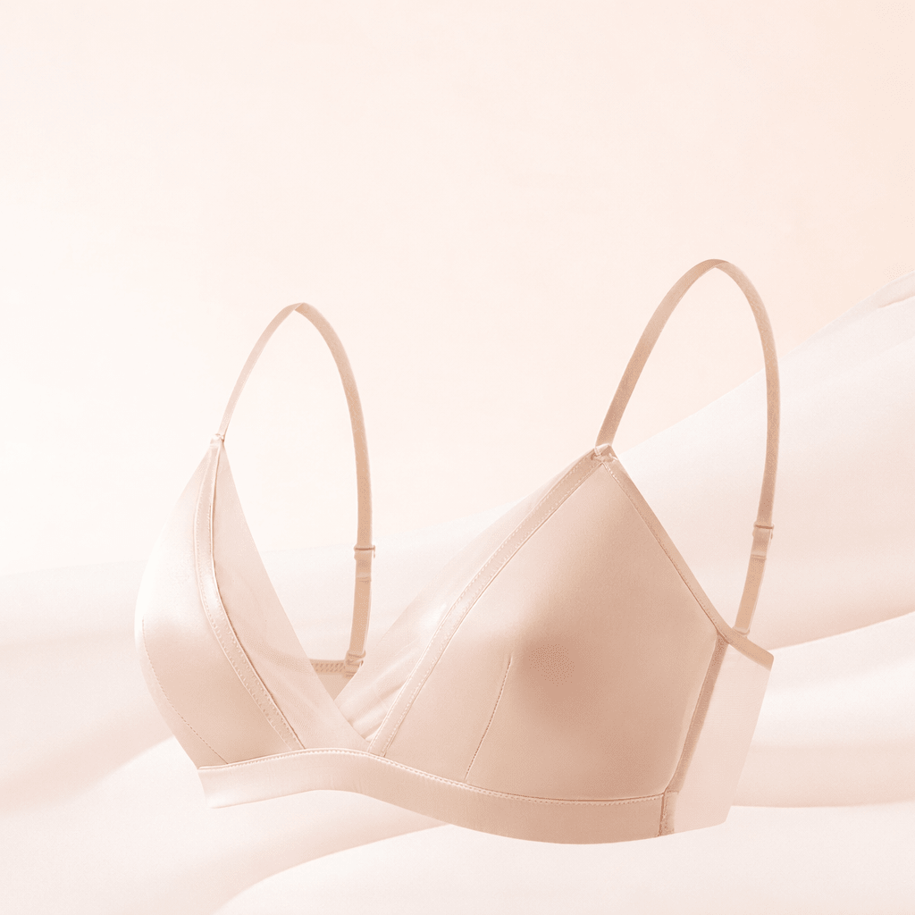 White Stretch Lingerie Steel Ring Comfortable Silk Underwear Bra - TeaseFashion