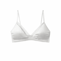 White Stretch Lingerie Steel Ring Comfortable Silk Underwear Bra - TeaseFashion