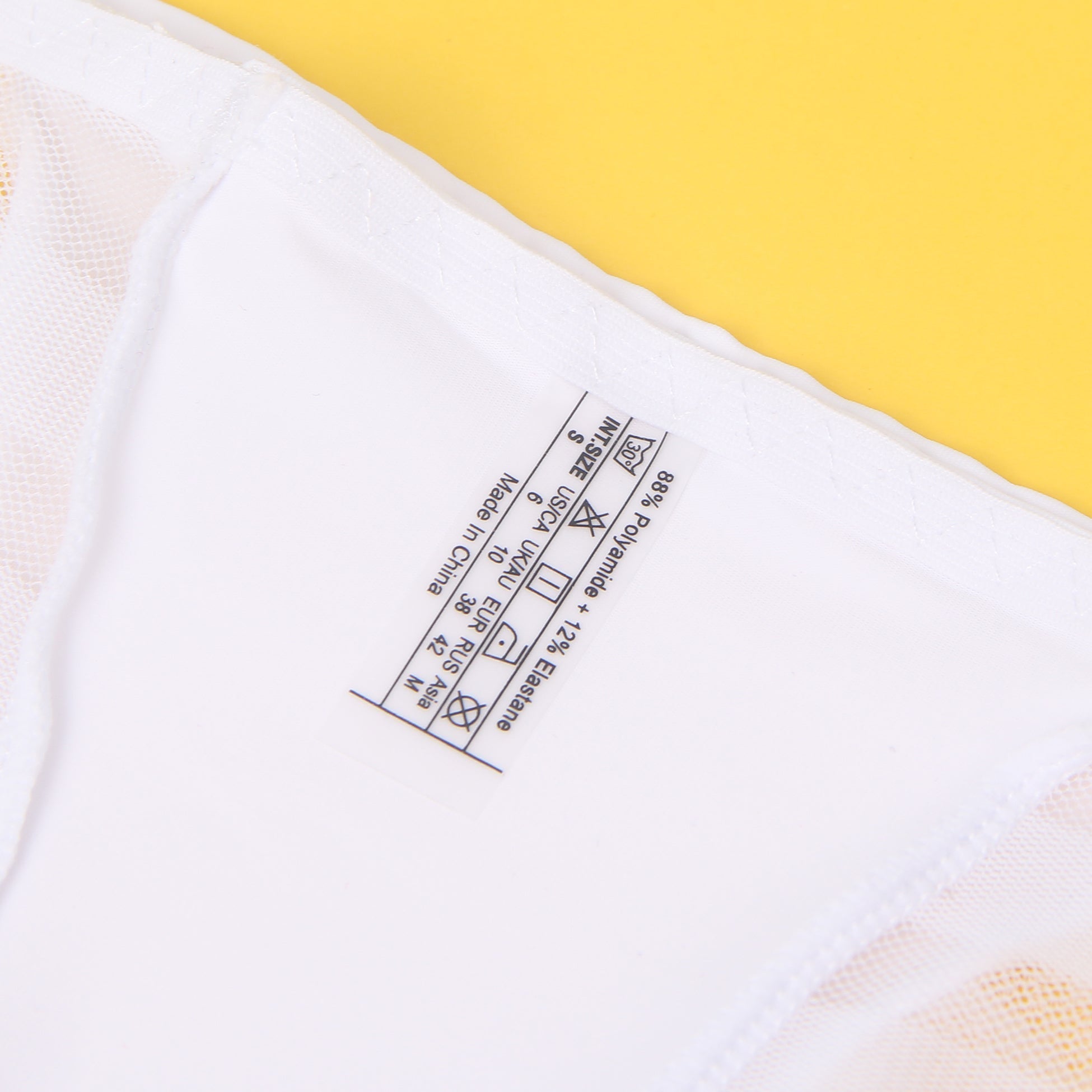White Striped Mesh & Swimwear Fabric Panty – Cotton Padded - TeaseFashion